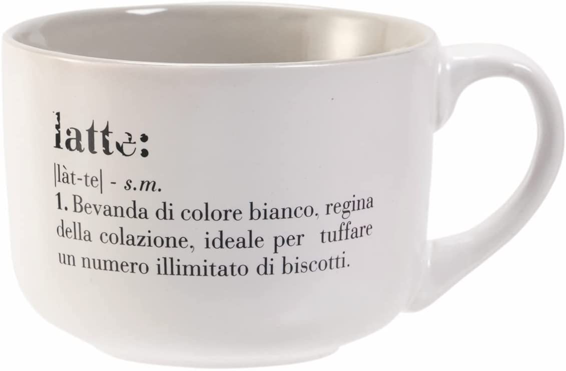 TAZZA COLAZIONE CON SCRITTA LATTE